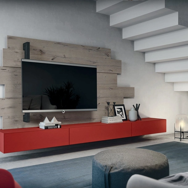 Mobile Porta TV Rack Flag in laccato opaco e legno di Fimar