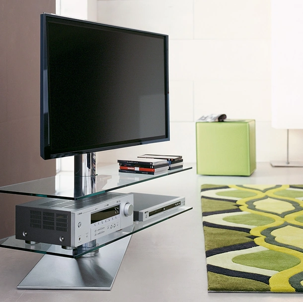 Mobile Porta Tv Vision in cristallo e acciaio di Cattelan Italia