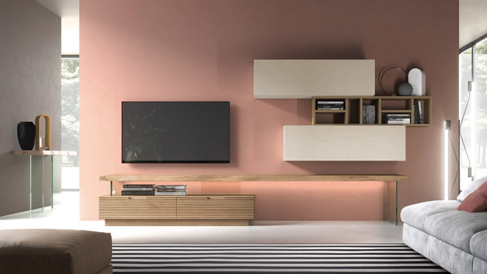 Parete Attrezzata Zero 16 L27 in legno di Devina Nais