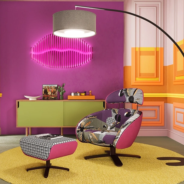 Poltroncina di design in tessuto Coconut di Egoitaliano