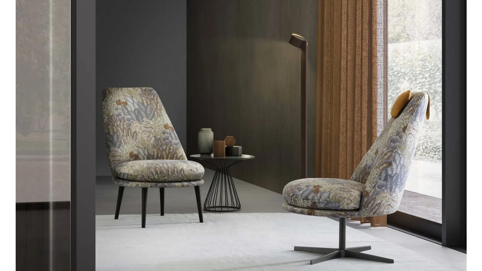 Poltroncina Lord in tessuto con fantasia floreale di Le Comfort