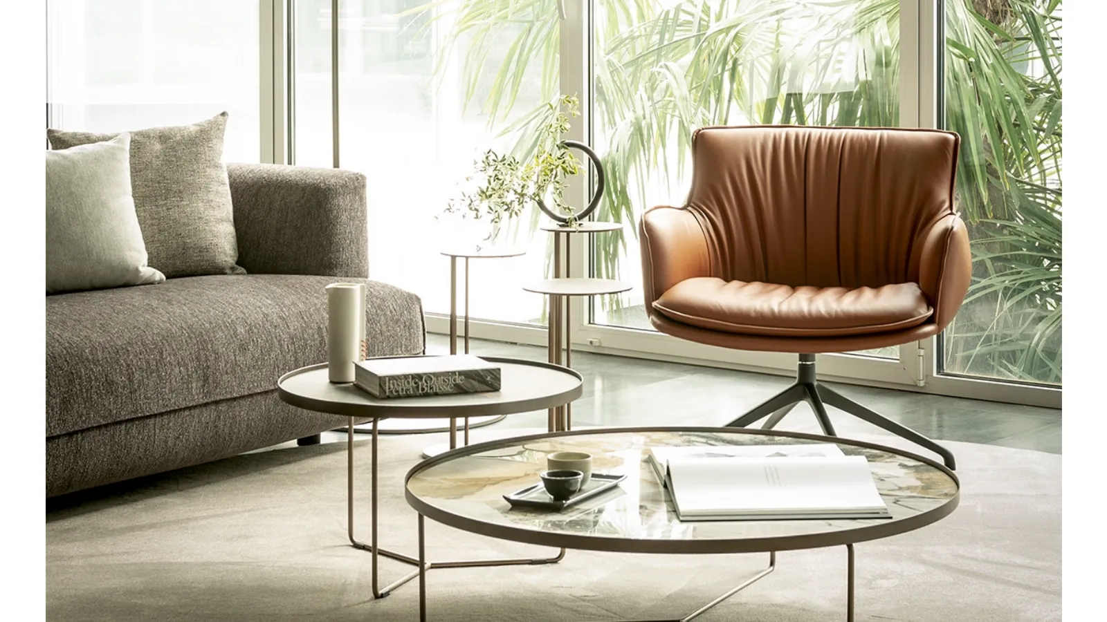 Poltroncina in pelle Rhonda Lounge di Cattelan Italia