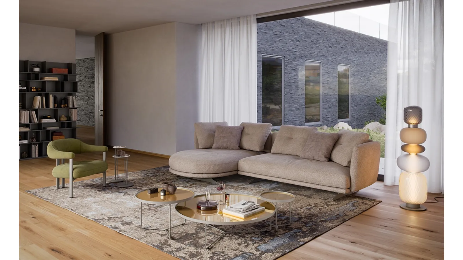 Divano con penisola Douglas di Cattelan Italia