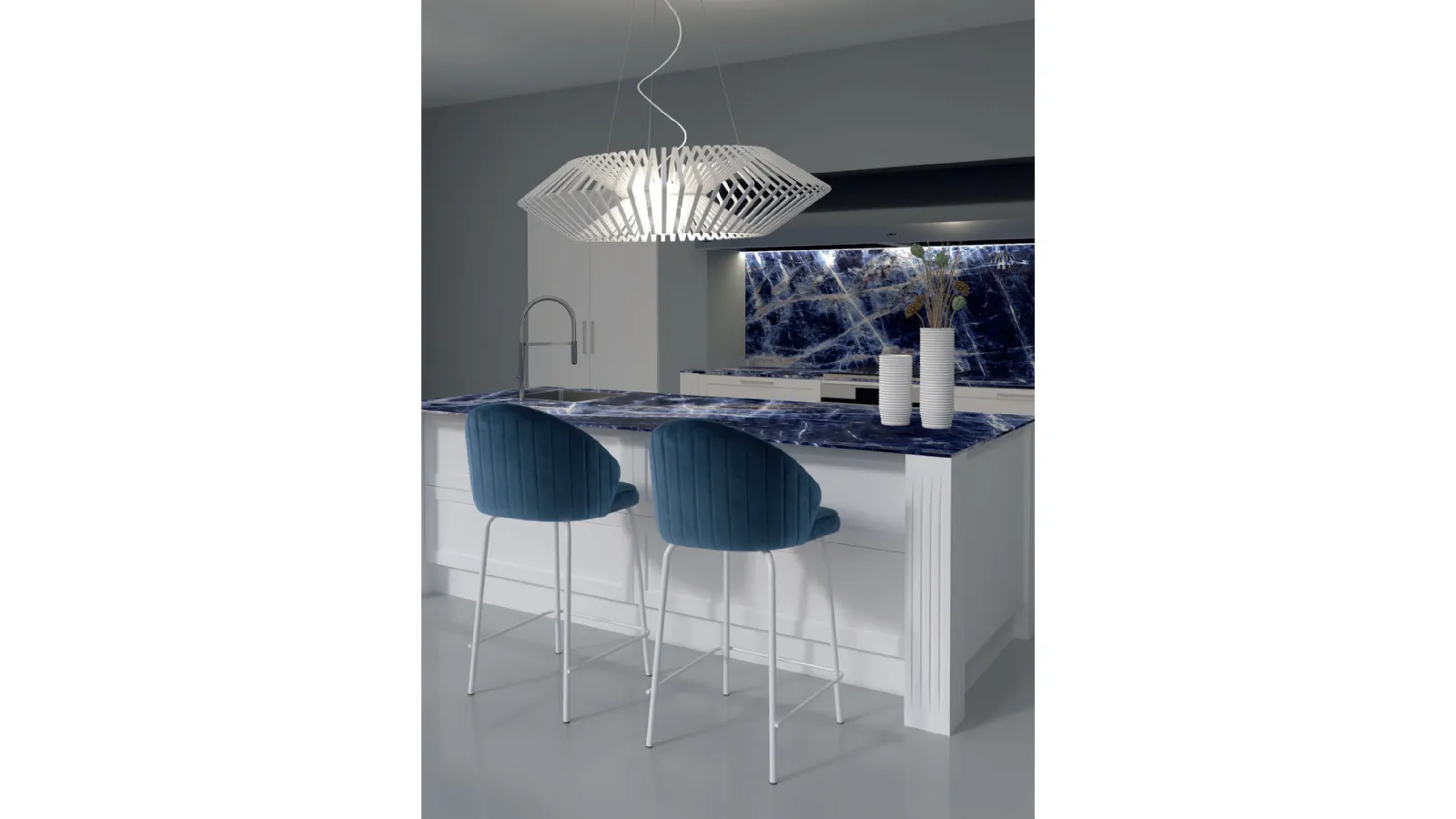 Sgabello Cosmo in velluto di Abitare Interior