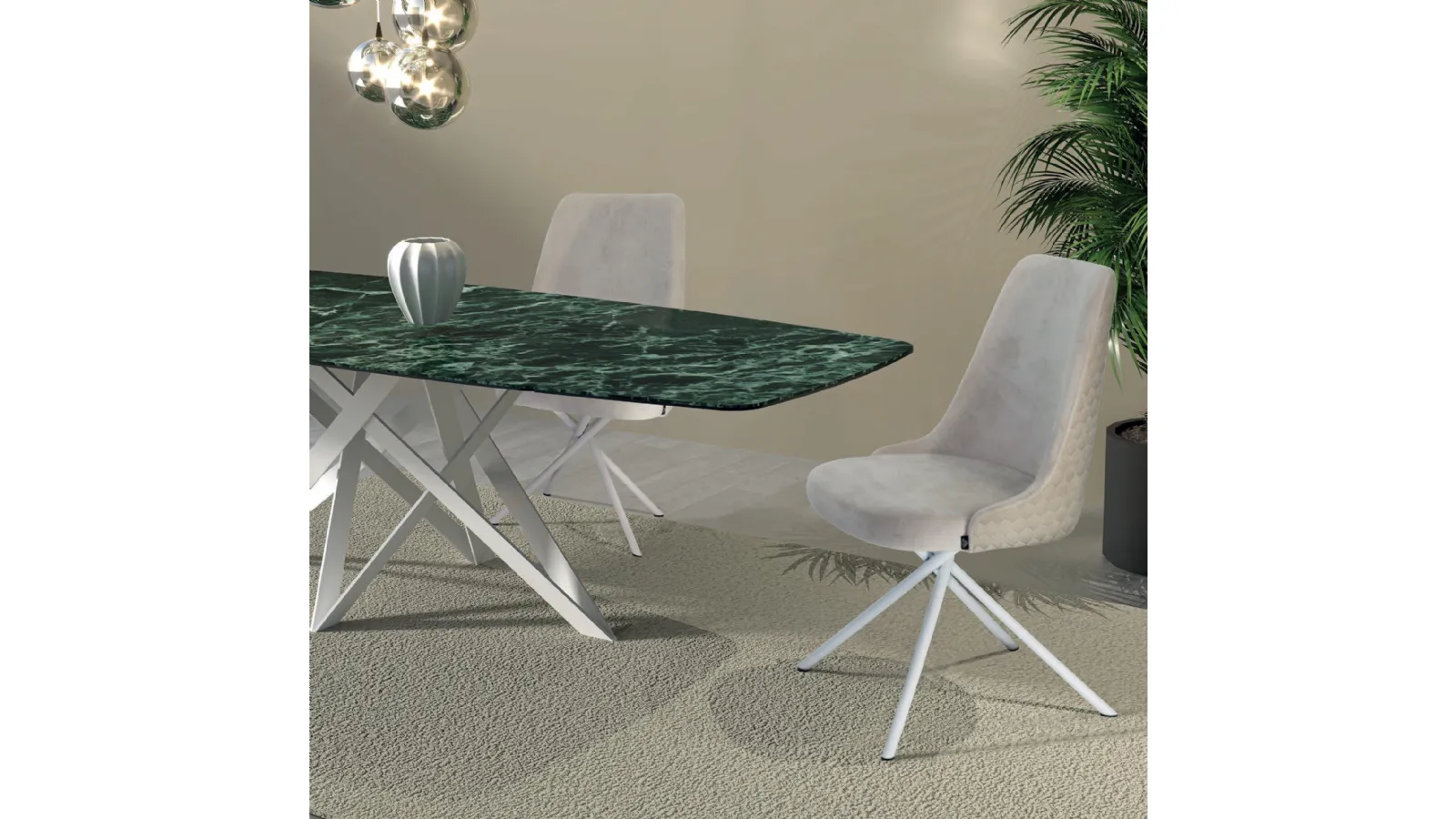 Sedia Grace in vellutino trapuntato di Abitare Interior