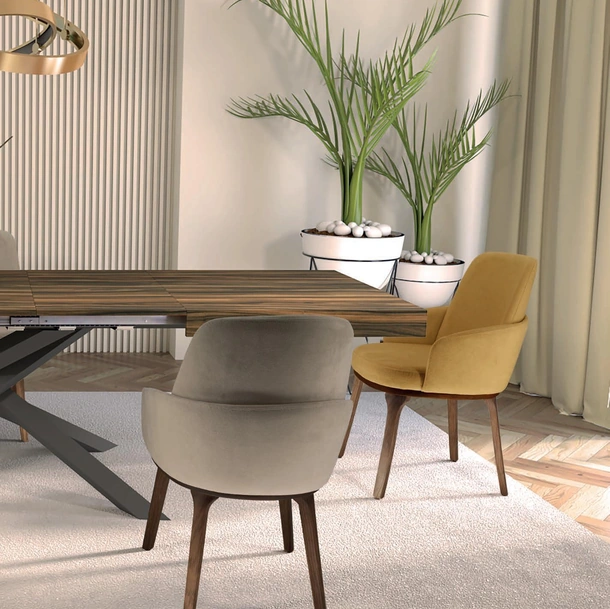 Sedia Millenium in vellutino di Abitare Interior