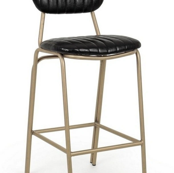 Sgabello Addy in ecopelle nero di Bizzotto