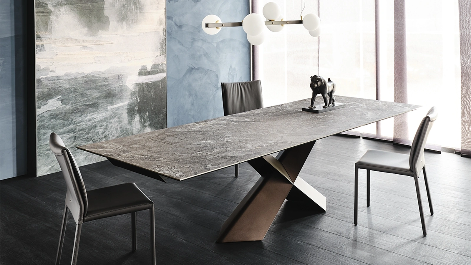 Tavolo allungabile con piano in ceramica Tyron Keramik Drive di Cattelan Italia