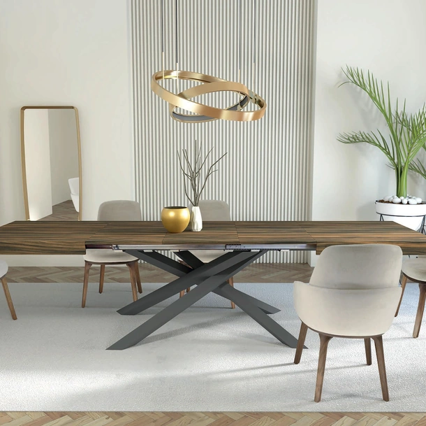 Tavolo Infinity in laminato Noce Canaletto di Abitare Interior
