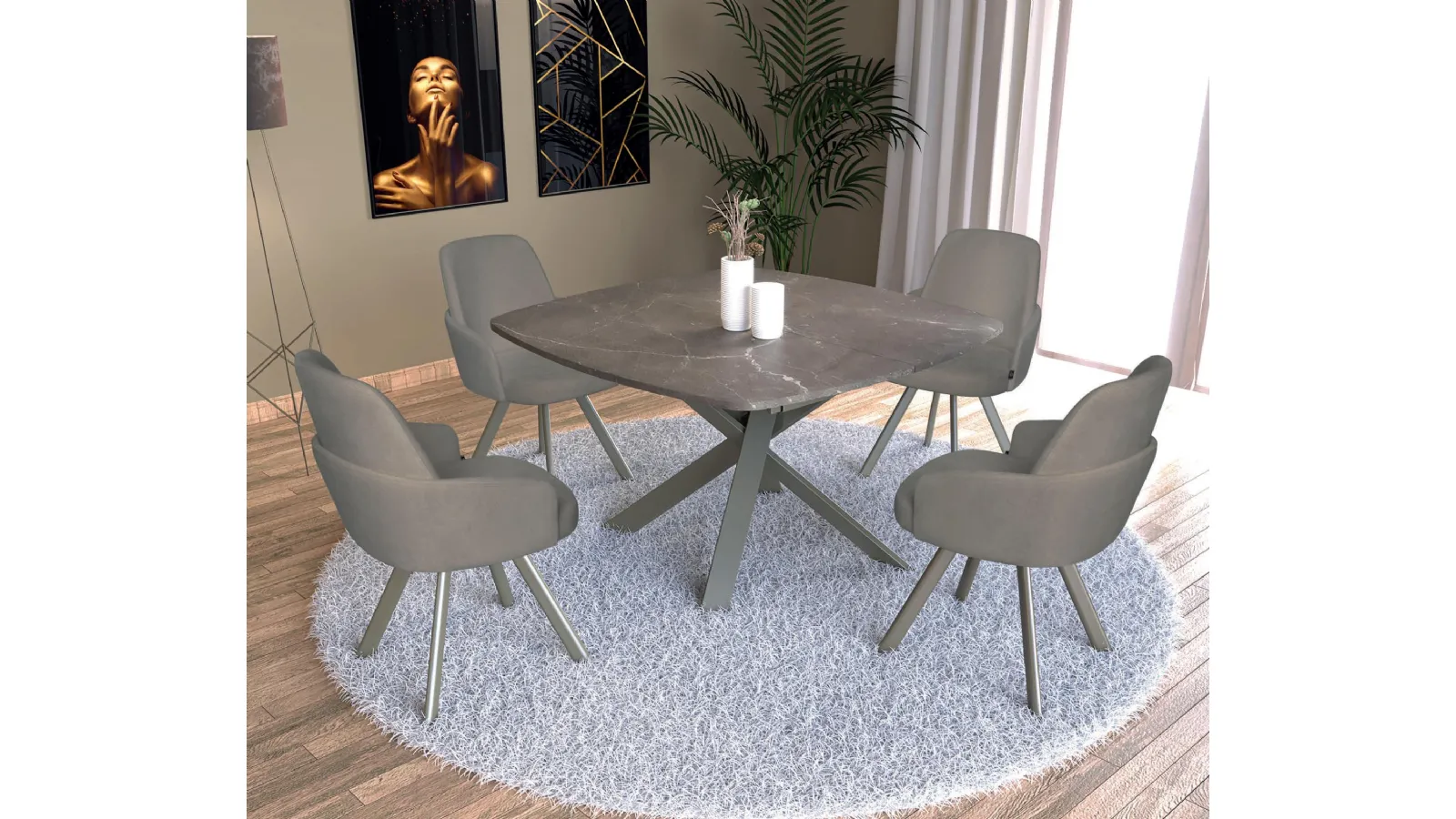 Tavolo allungabile in laminato Infinity-Q di Abitare Interior