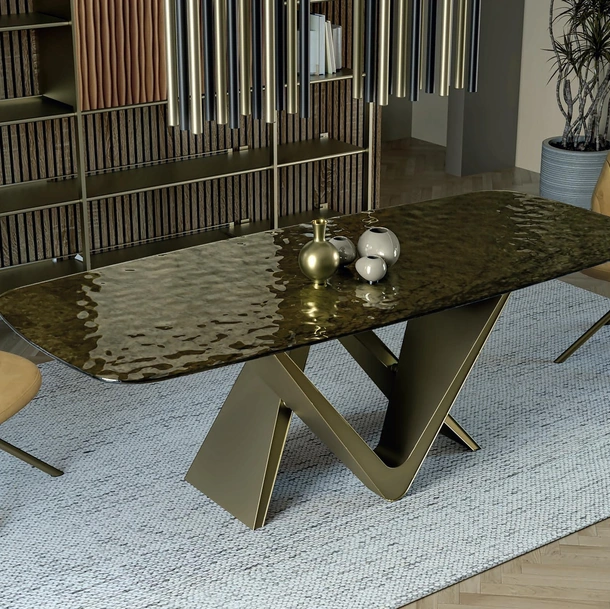 Tavolo Prime in vetro fuso di Abitare Interior