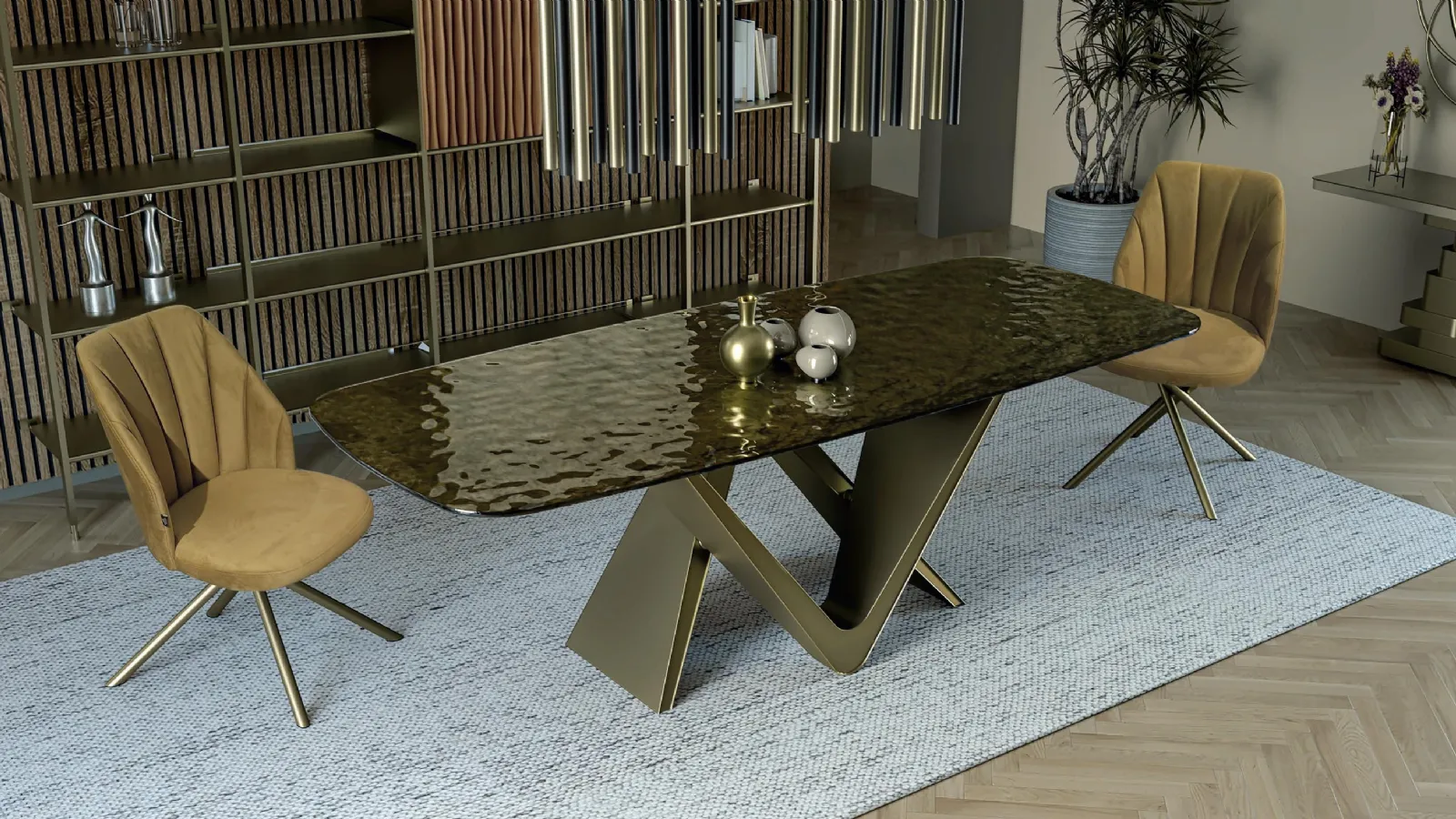 Tavolo Prime in vetro fuso di Abitare Interior