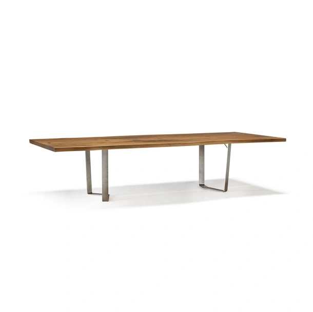Tavolo Vero GM01 in legno massello con gambe in metallo di Arte Brotto