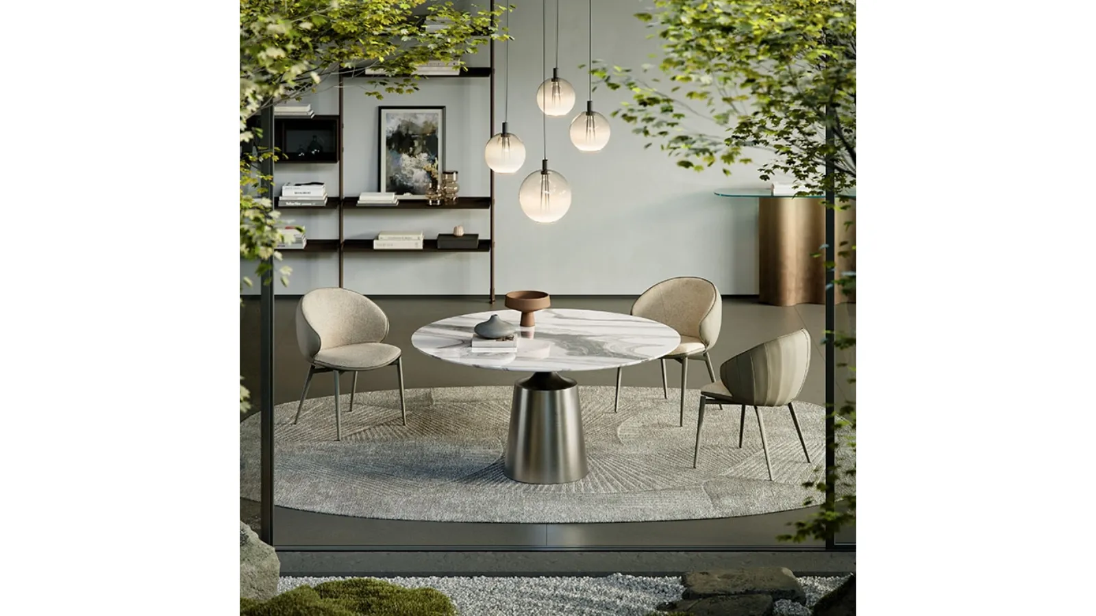 Tavolo rotondo Yoda Marble di Cattelan Italia