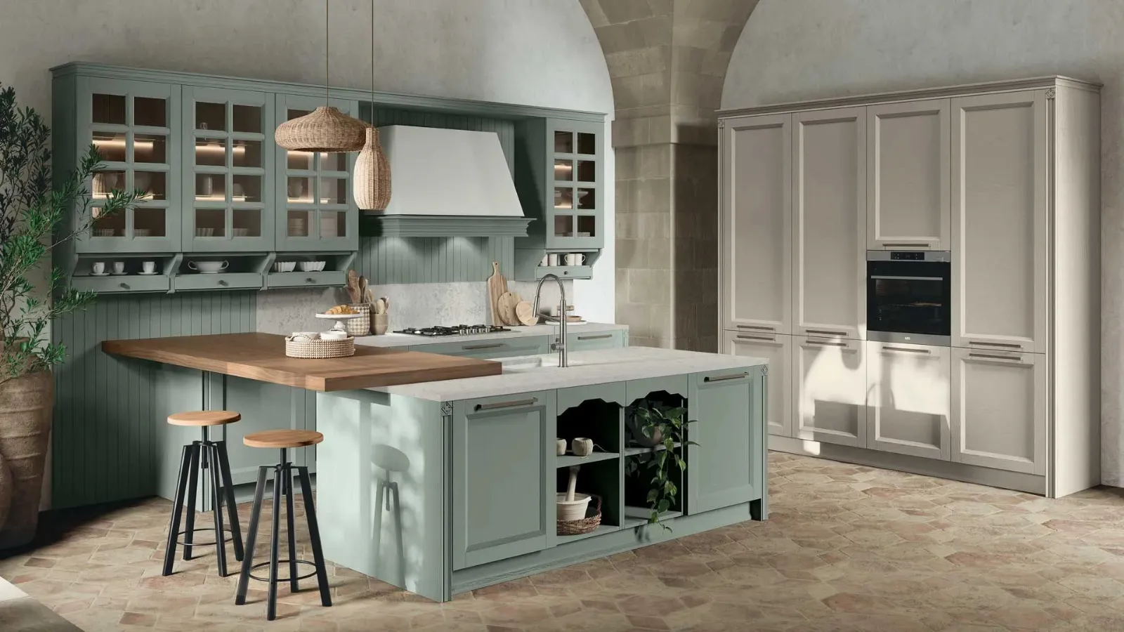 Cucina Classica in Frassino laccato Beverly 04 di Stosa