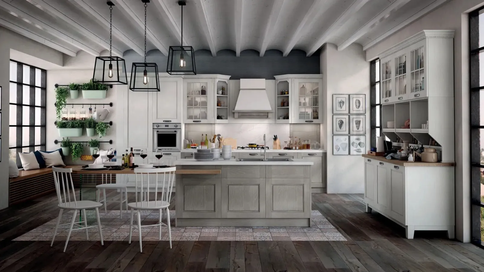 Cucina Classica in Frassino con isola Virginia 01 di Stosa