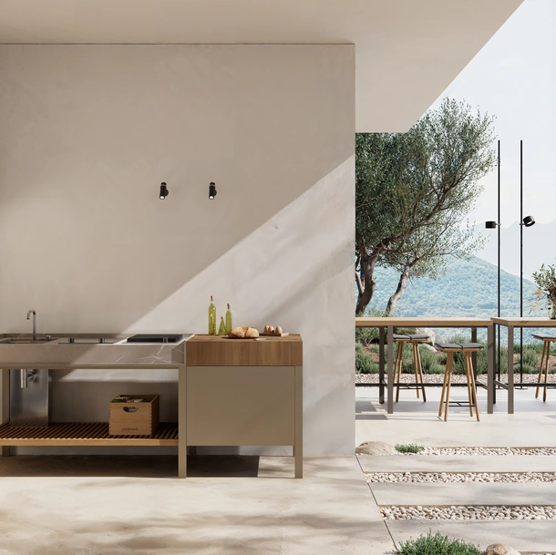 Cucina Design per esterno K-Garden 03 di Ernestomeda