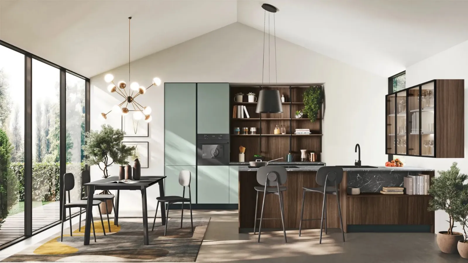 Cucina Moderna con penisola Art-Kaya 04 di Stosa