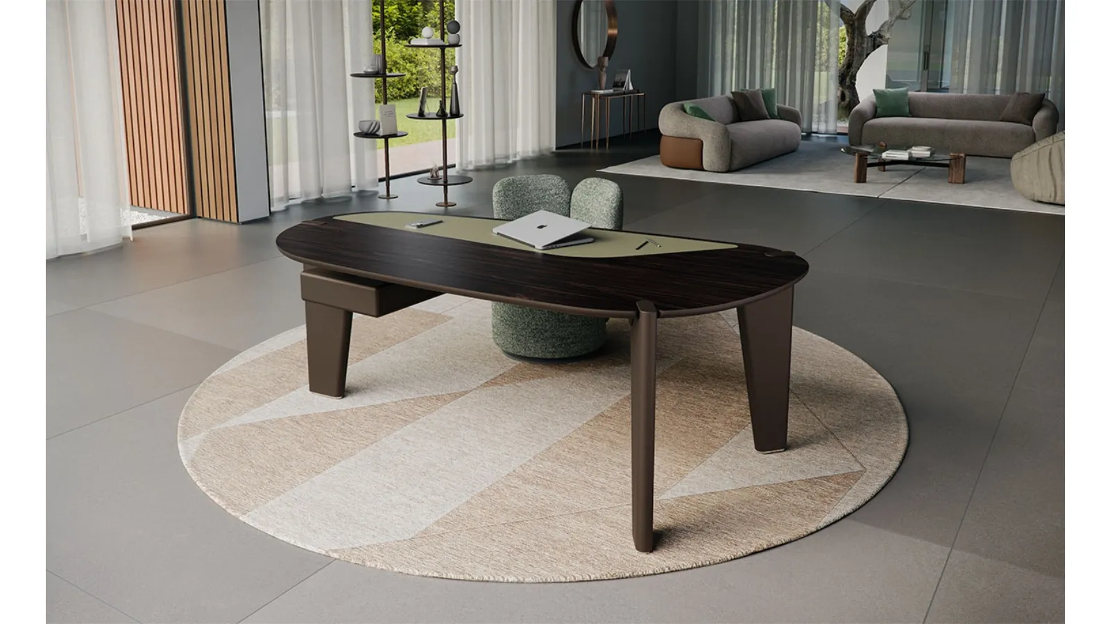 Scrivania direzionale di design in legno Boston di Cattelan Italia