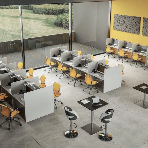 Scrivanie Operative adatte per Call Center in melamiico Funny 2019 Team Tables di About Office