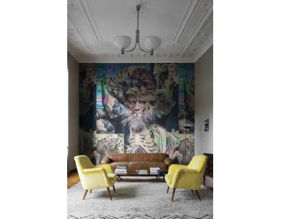 Carta da parati di design con figure sovrapposte AM18 di London Art
