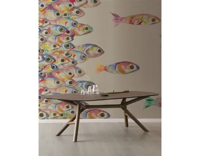 Carta da parati con soggetto pesci colorati Flutter di London Art