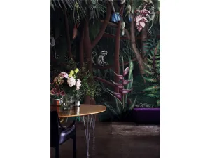 Carta da parati con piccole scimmie nella foresta Looks in the Forest in London Art