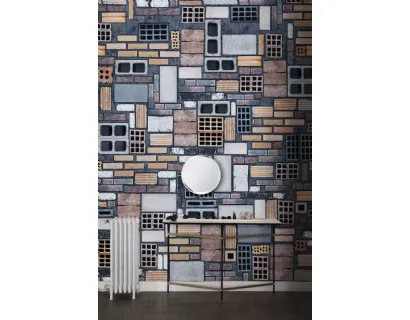 Carta da parati con mattoni colorati The Wall di London Art