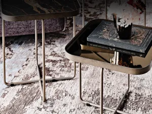 Tavolino Benny in vetro o ceramica di Cattelan Italia