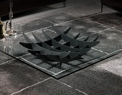 Tavolino con base in acciaio e piano in vetro Atlas di Cattelan Italia