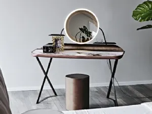 Scrittoio Cocoon Keramik con base in acciaio e piano in ceramica di Cattelan Italia