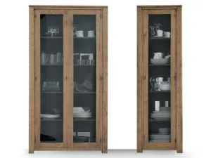 Mobile contenitore Colonne Holand in legno con vetro di Devina Nais