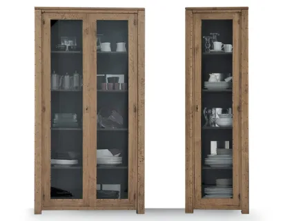 Mobile contenitore Colonne Holand in legno con vetro di Devina Nais