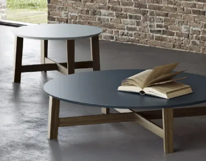 Tavolino rotondo in legno con top in MDF Evan di Doimo Salotti