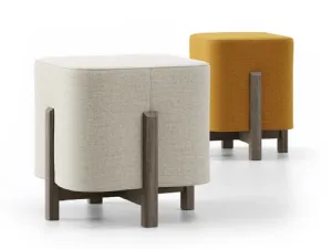 Pouf Kip in tessuto con struttura in legno di Doimo Salotti