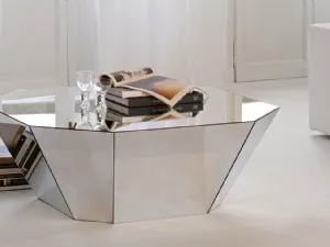 Tavolino rivestito completamente in cristallo specchiato Otto di Cattelan Italia