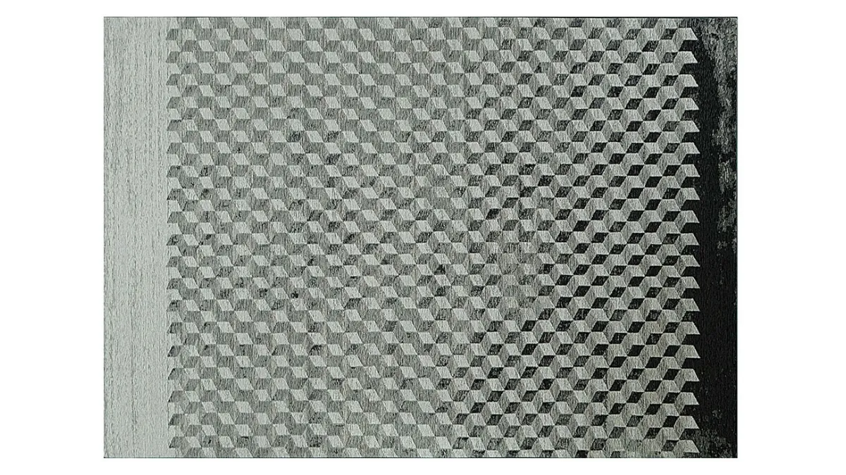 Tappeto in tessuto di cotone e ciniglia in rilievo Rubik di Cattelan Italia