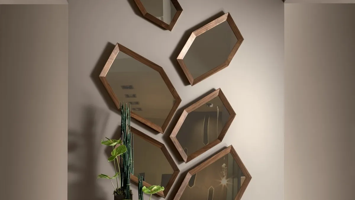 Specchiera Leonardo Hexagone di Arte Brotto