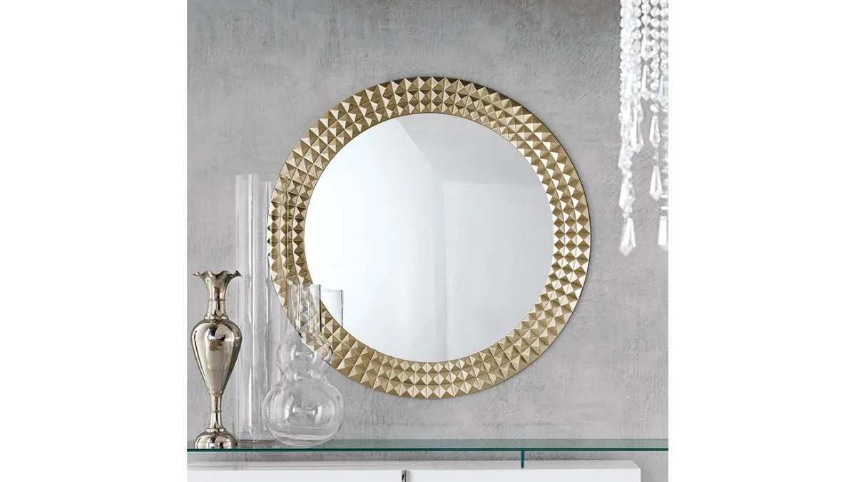 Specchio Egypt con cornice in legno foglia oro di Cattelan Italia