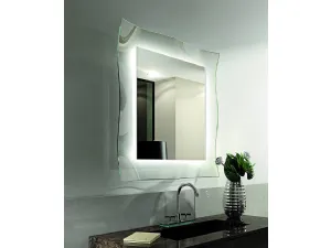 Specchio retroilluminato Ginevra con cornice in cristallo di Riflessi