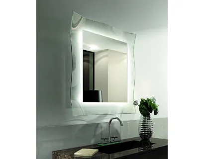 Specchio retroilluminato Ginevra con cornice in cristallo di Riflessi