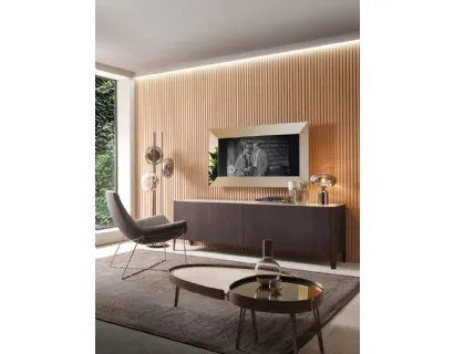 Specchio da parete Mirror TV con cornice in cristallo e alloggio per TV di Riflessi