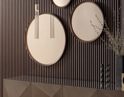 Specchio Ring con cornice in metallo di Riflessi