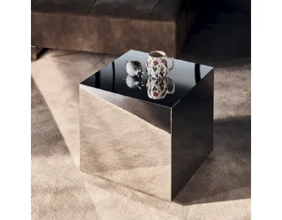 Tavolino a cubo in acciaio inox Dadox Pouf di Cattelan Italia