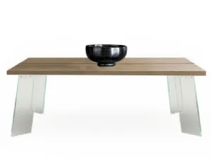Tavolino Double in legno con gambe in vetro di Devina Nais