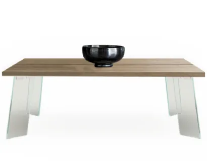 Tavolino Double in legno con gambe in vetro di Devina Nais