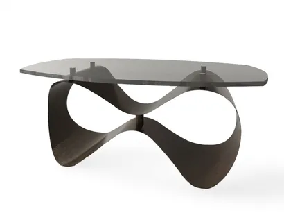 Tavolino con top in plexiglass e base in metallo Infinity di Egoitaliano