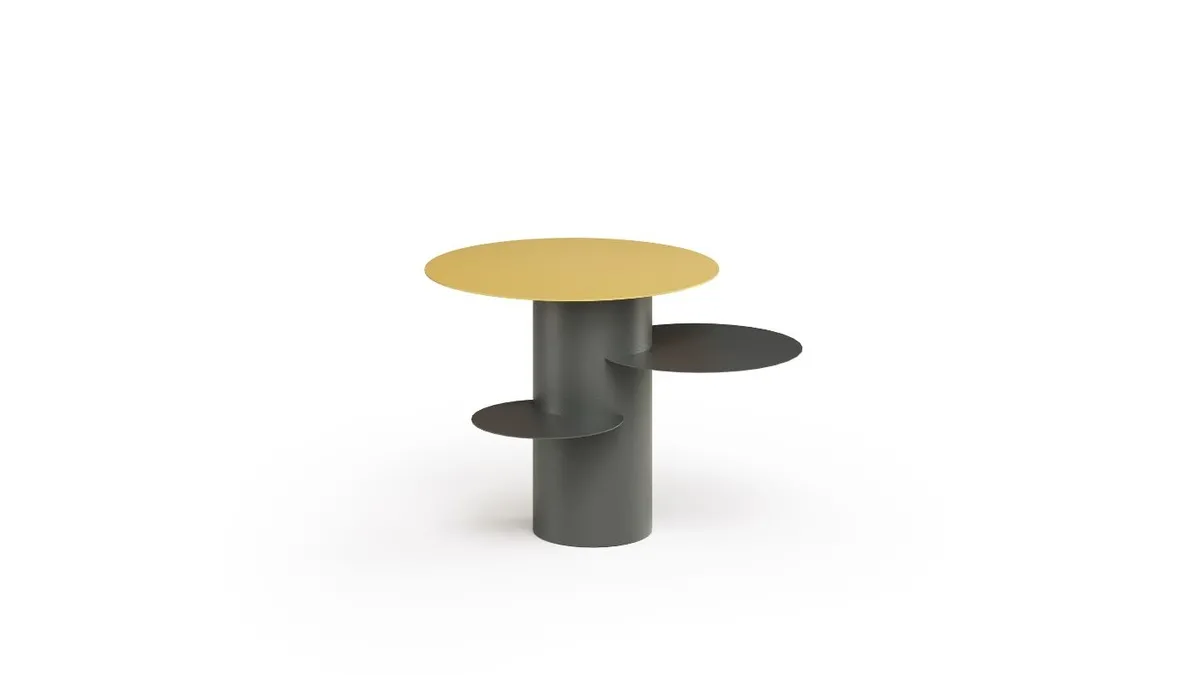 Tavolino rotondo Mushroom interamente realizzato in metallo in Egoitaliano