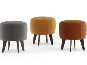 Pouf Tiger in tessuto e legno di Doimo Salotti