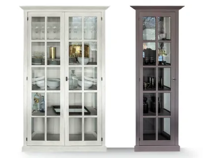 Mobile contenitore in legno laccato Vetrina English di Devina Nais